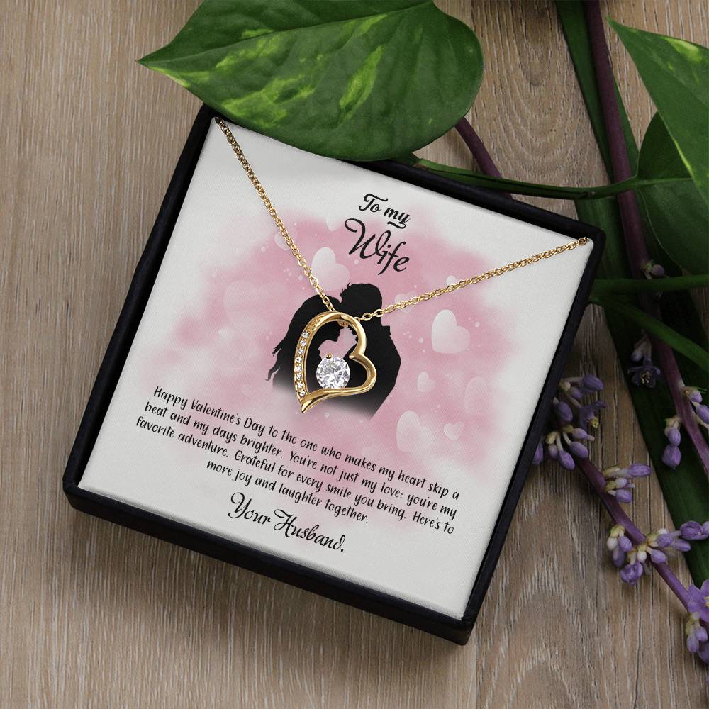 valentine-5a Forever Love Necklace, Gift to my Wife with Beautiful Message Card