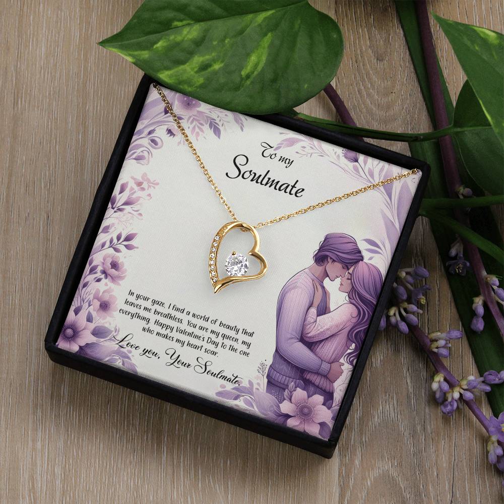 Valentine-st25b Forever Love Necklace, Gift to My Soulmate with Beautiful Message Card