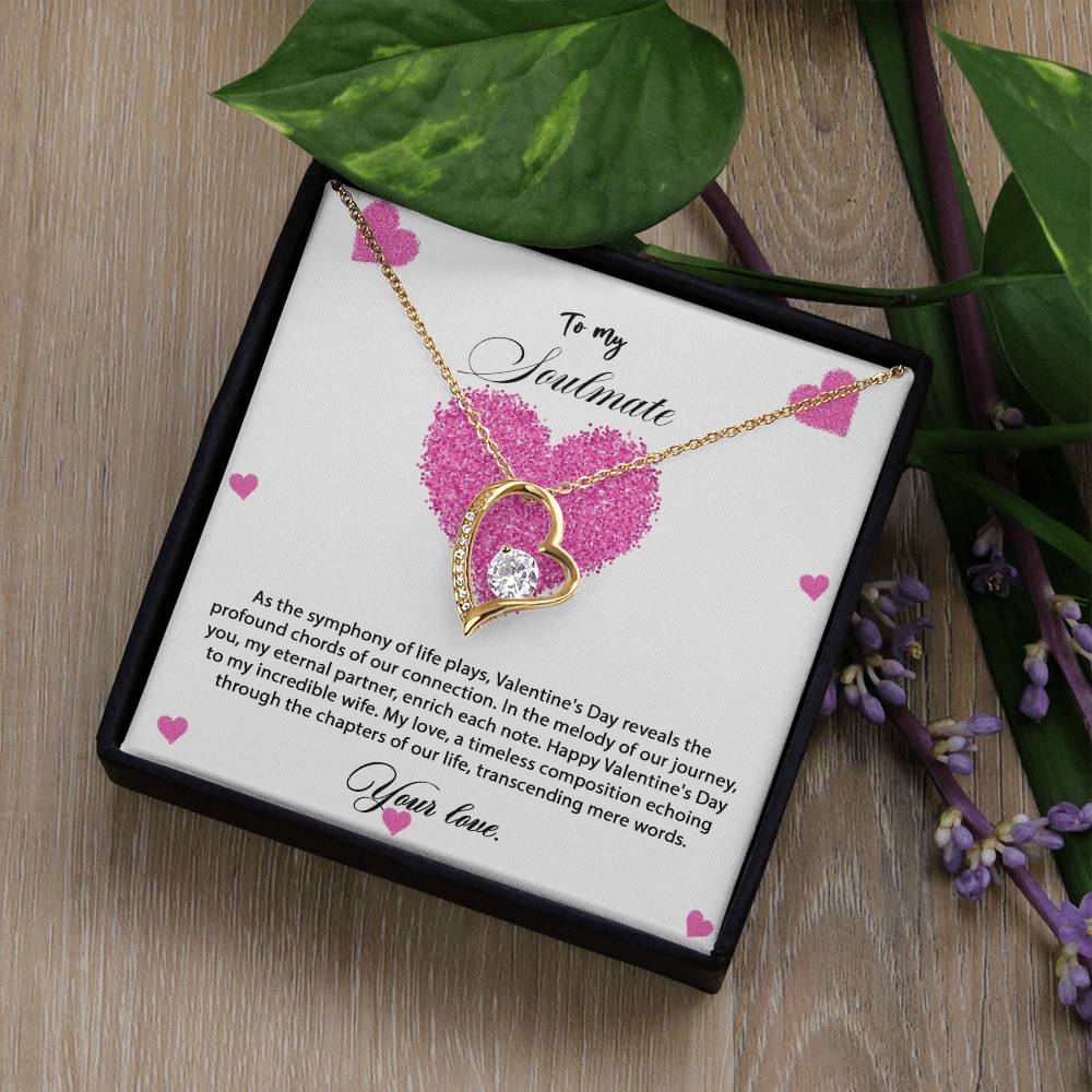 valentine-8b Forever Love Necklace, Gift to My Soulmate with Beautiful Message Card