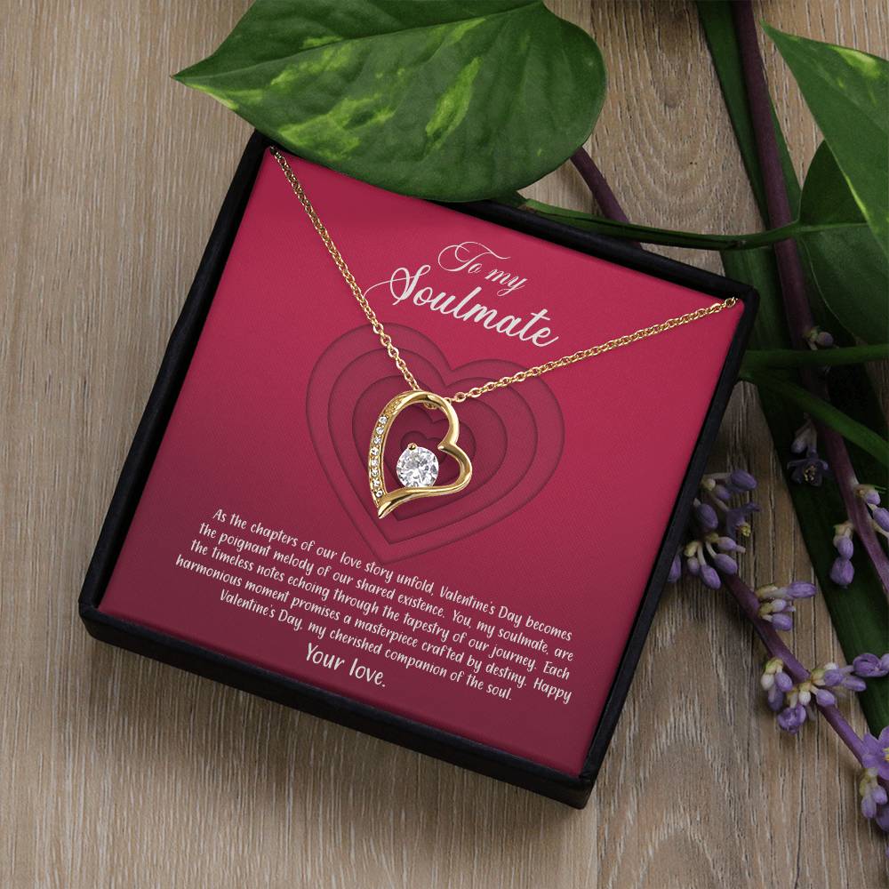 valentine-9b Forever Love Necklace, Gift to My Soulmate with Beautiful Message Card