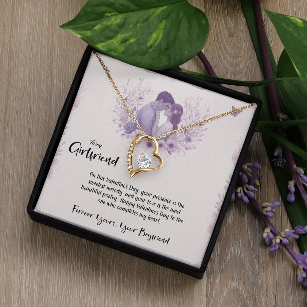 Valentine-st14c Forever Love Necklace, Gift to my Girlfriend with Beautiful Message Card