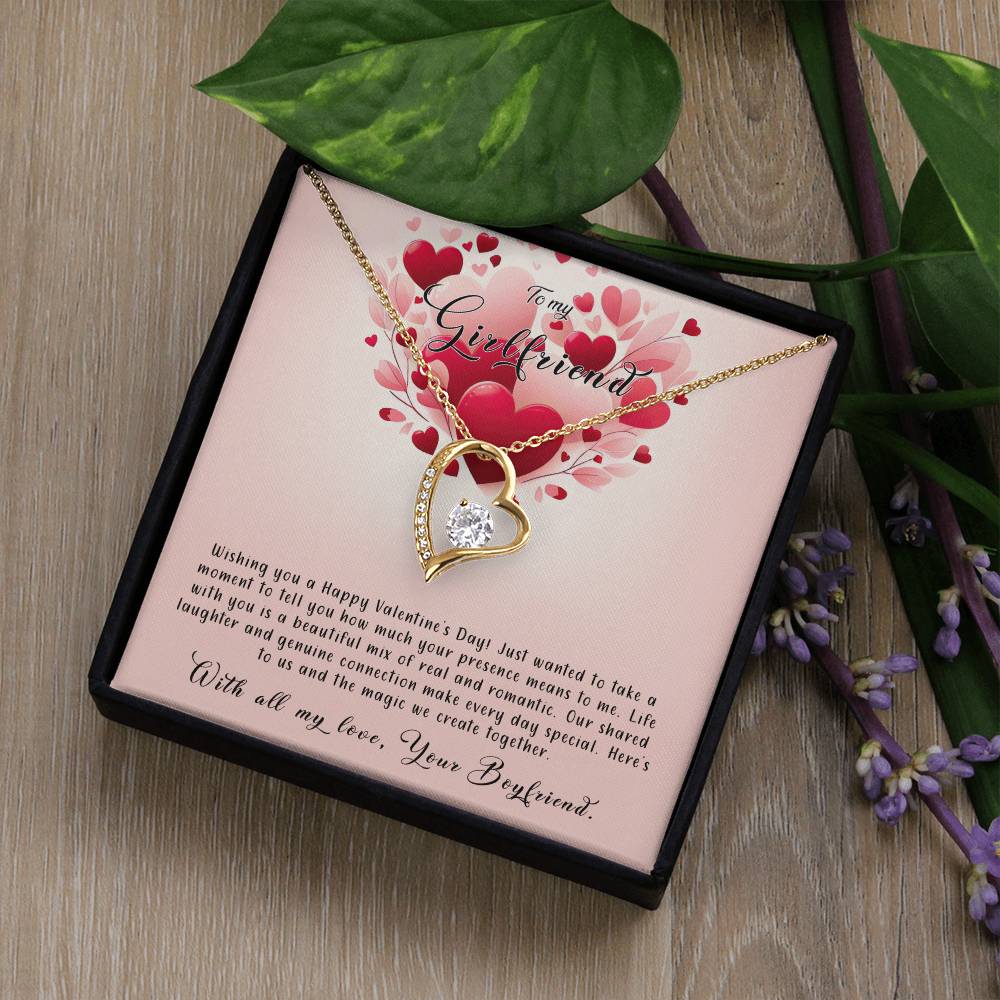 Valentine-st8c Forever Love Necklace, Gift to my Girlfriend with Beautiful Message Card