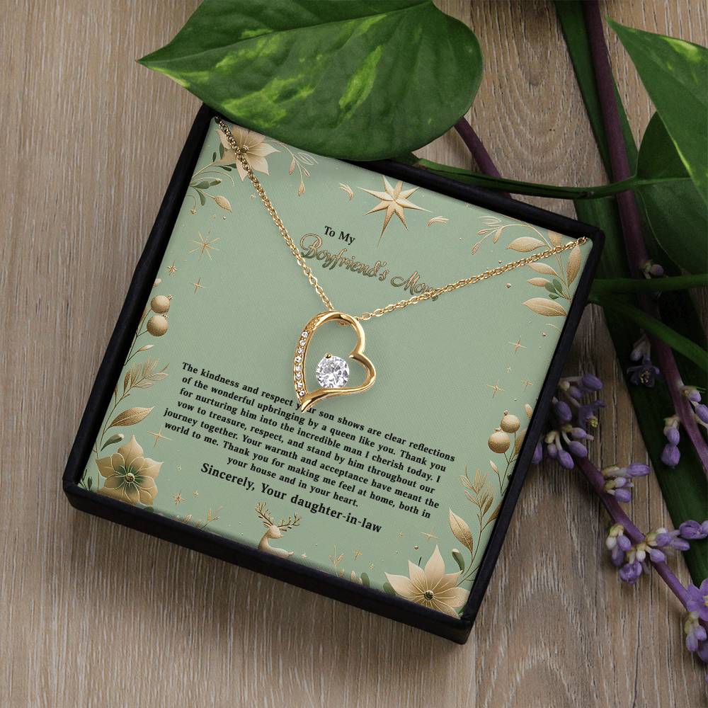 4047a Forever Love Necklace, Gift to my Boyfriend's Mom with Beautiful Message Card