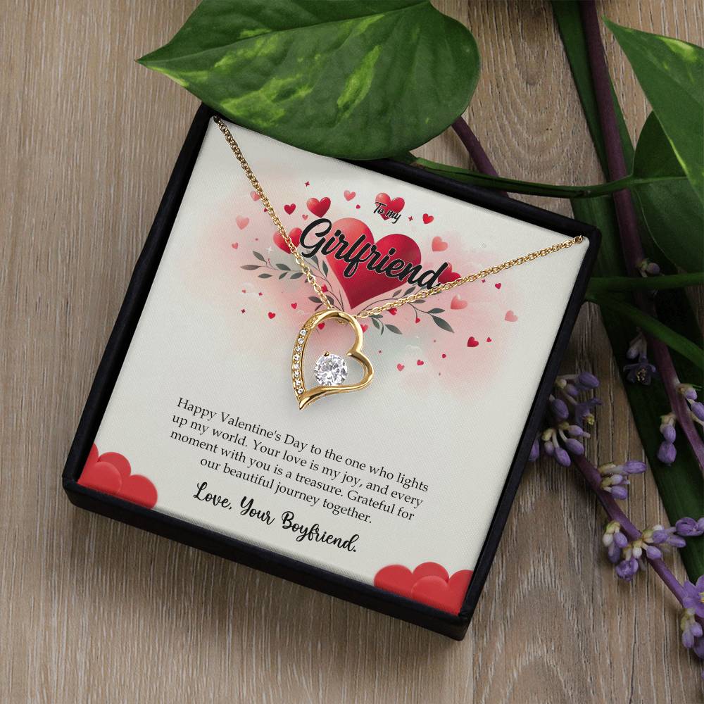 Valentine-st11c Forever Love Necklace, Gift to my Girlfriend with Beautiful Message Card