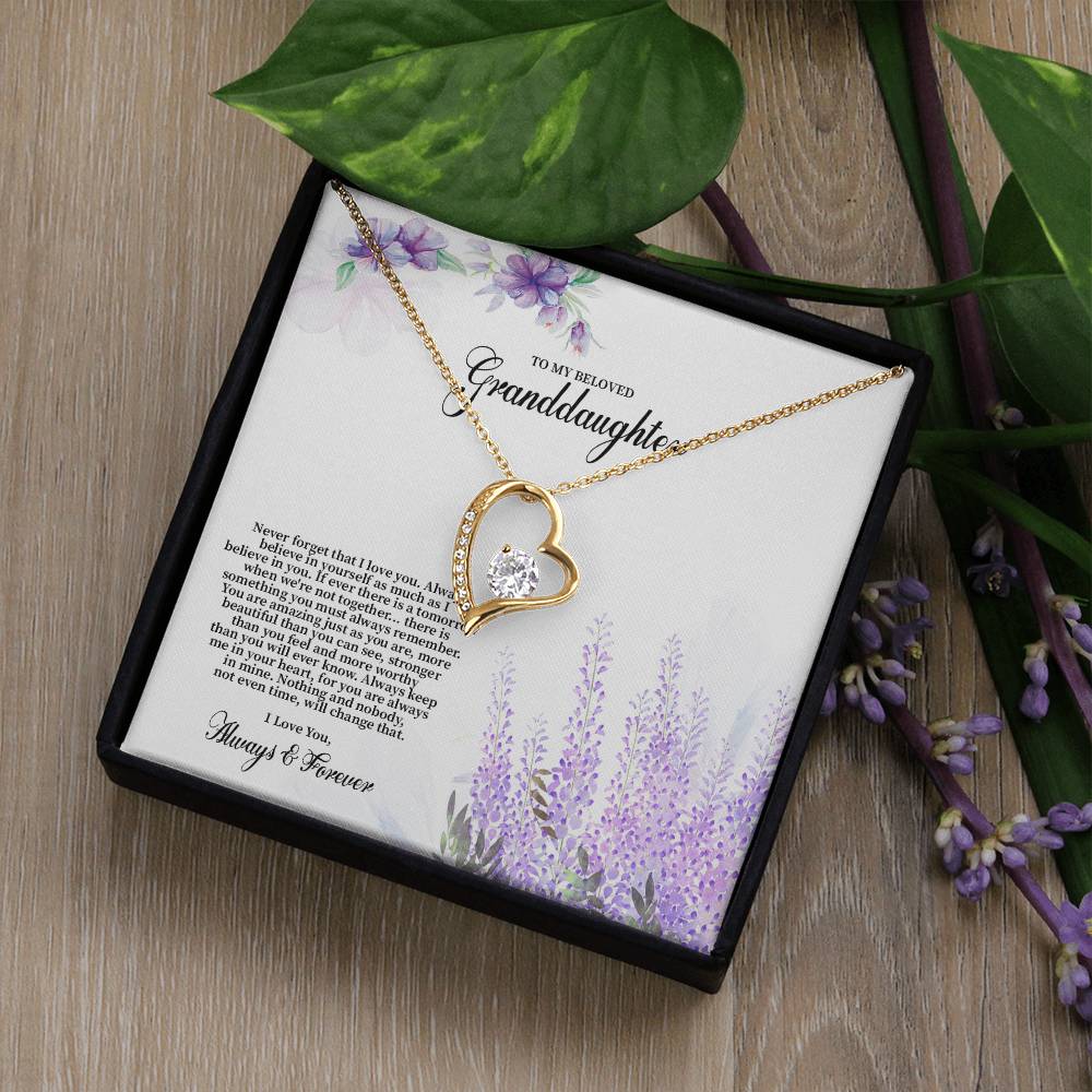 4030 (b) Forever Love Necklace, Gift to my Granddaughter with Beautiful Message Card