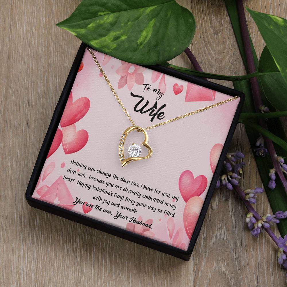 valentine-37a Forever Love Necklace, Gift to my Wife with Beautiful Message Card