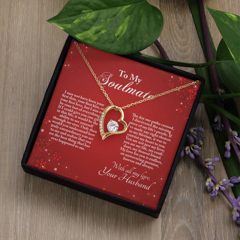 4005b Forever Love Necklace, Gift to My Soulmate with Beautiful Message Card