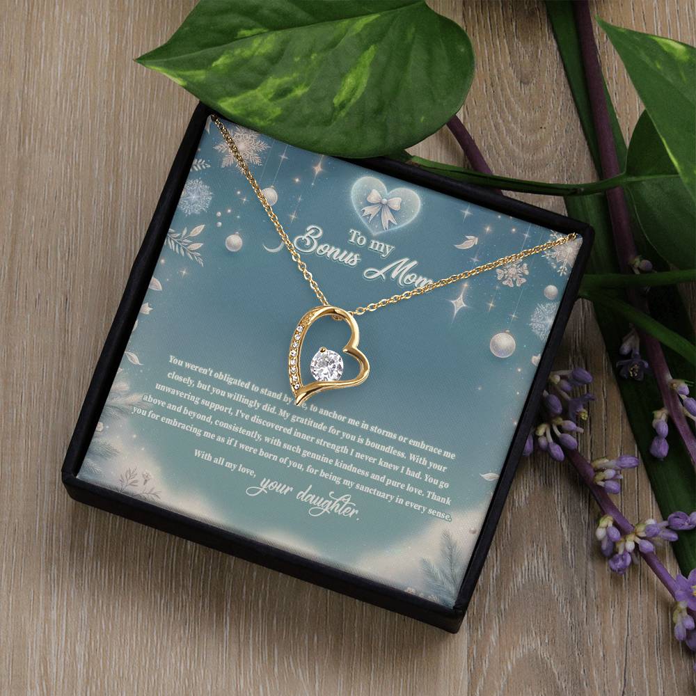 4045 (a) Forever Love Necklace, Gift to my Stepmom with Beautiful Message Card