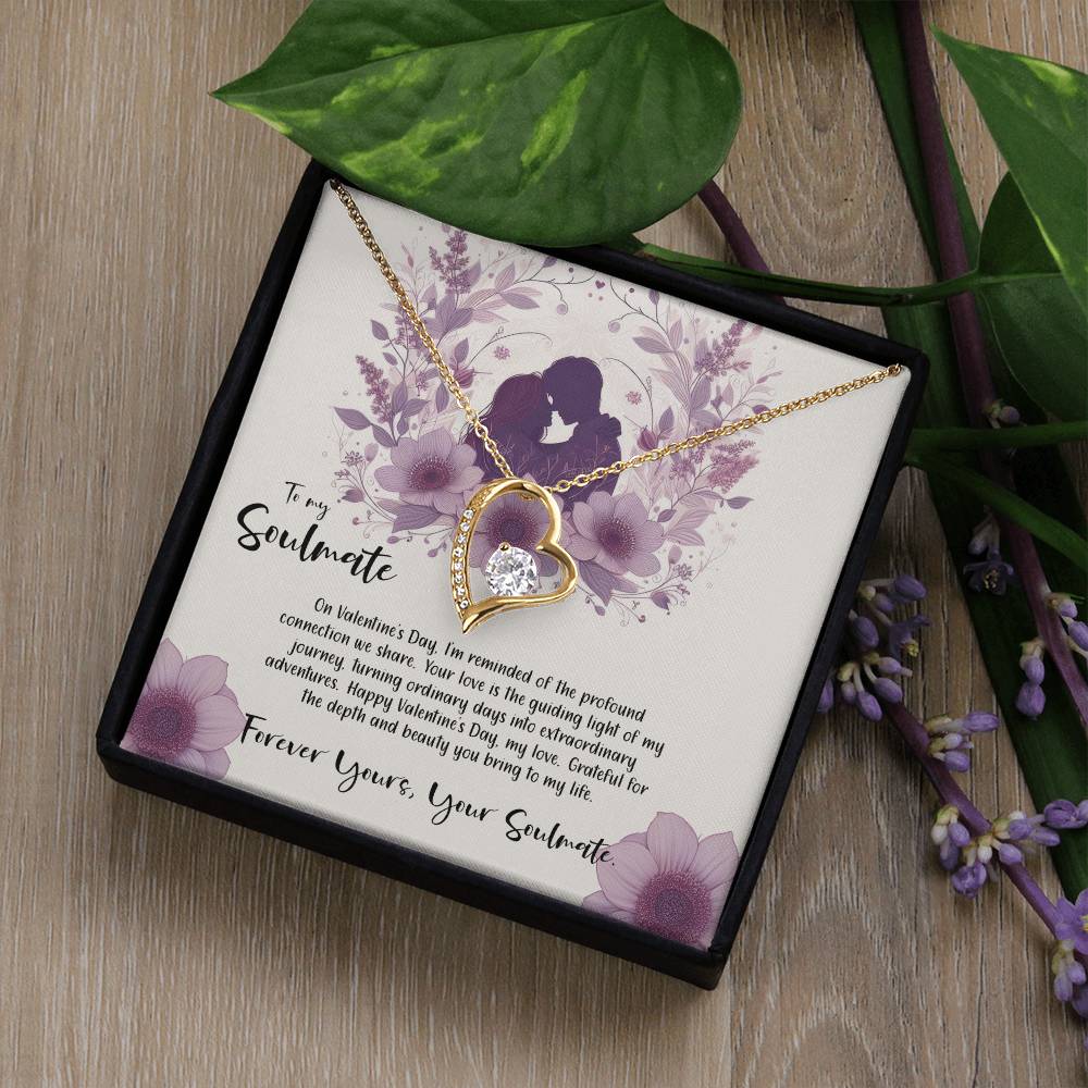 Valentine-st9b Forever Love Necklace, Gift to My Soulmate with Beautiful Message Card