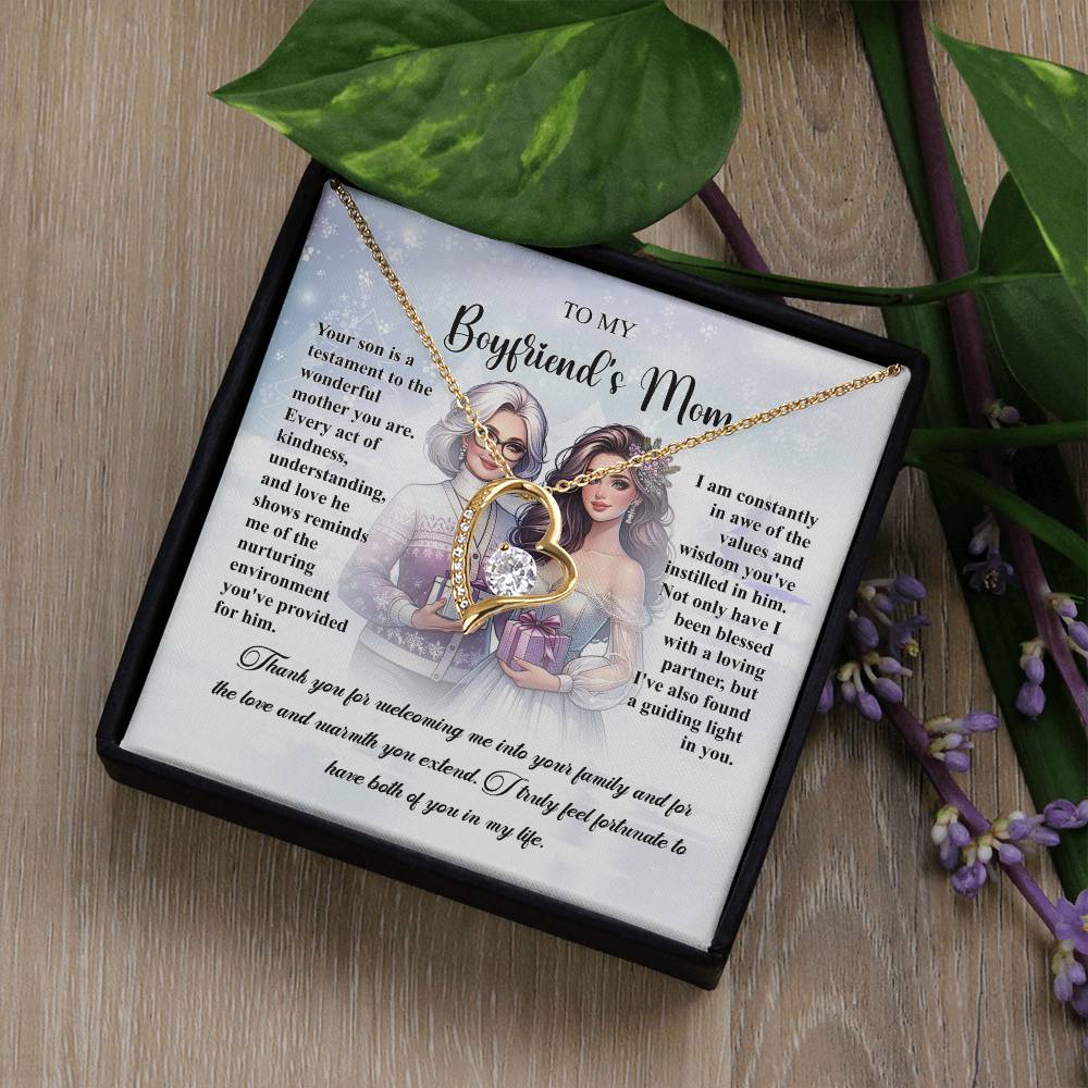 95311a Forever Love Necklace, Gift to my Boyfriend's Mom with Beautiful Message Card