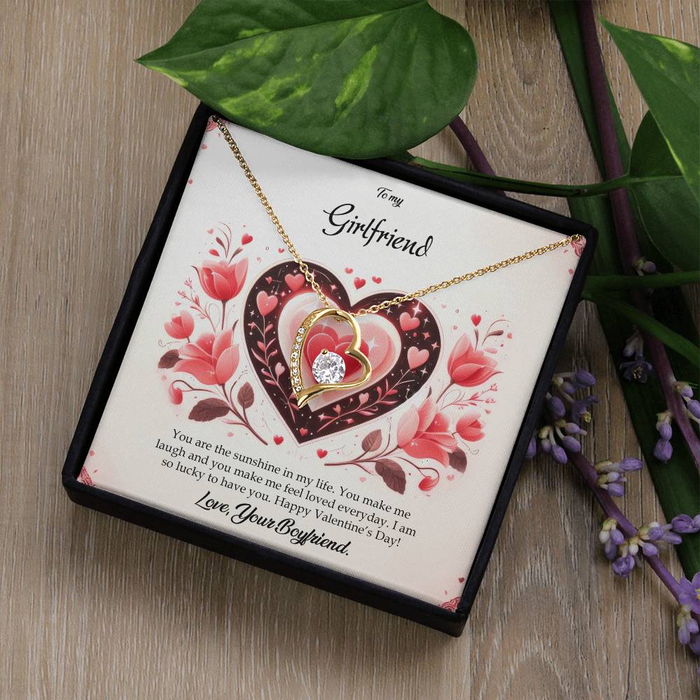 Valentine-st5c Forever Love Necklace, Gift to my Girlfriend with Beautiful Message Card