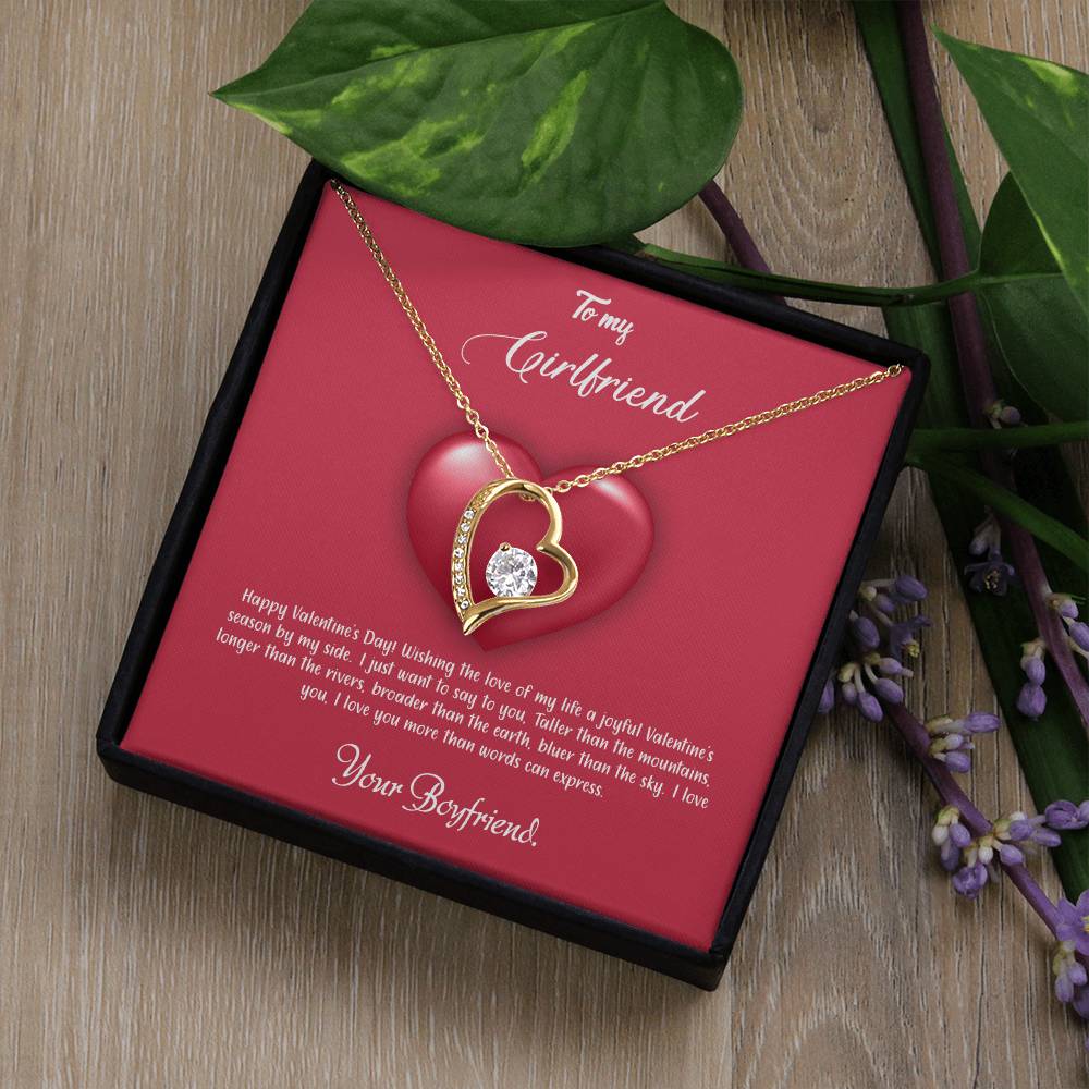 valentine-35c Forever Love Necklace, Gift to my Girlfriend with Beautiful Message Card