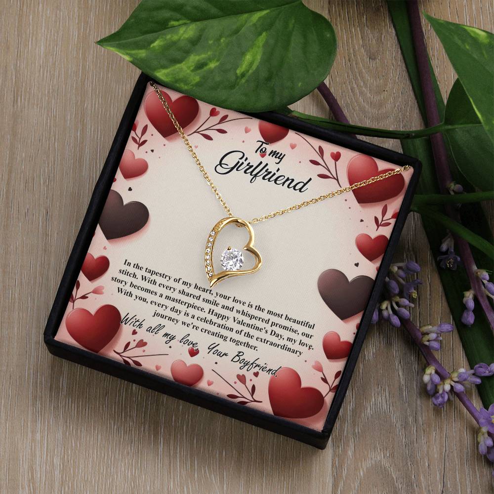 Valentine-st7c Forever Love Necklace, Gift to my Girlfriend with Beautiful Message Card