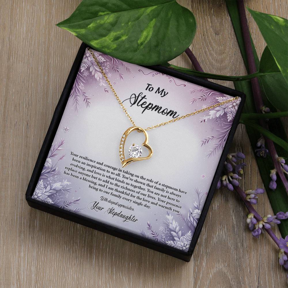 4054b Forever Love Necklace, Gift to my Stepmom with Beautiful Message Card