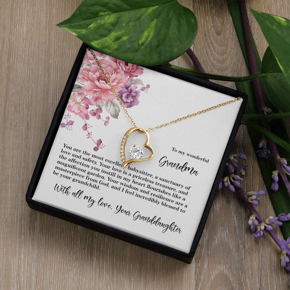 4027d Forever Love Necklace, Gift to my Grandma with Beautiful Message Card