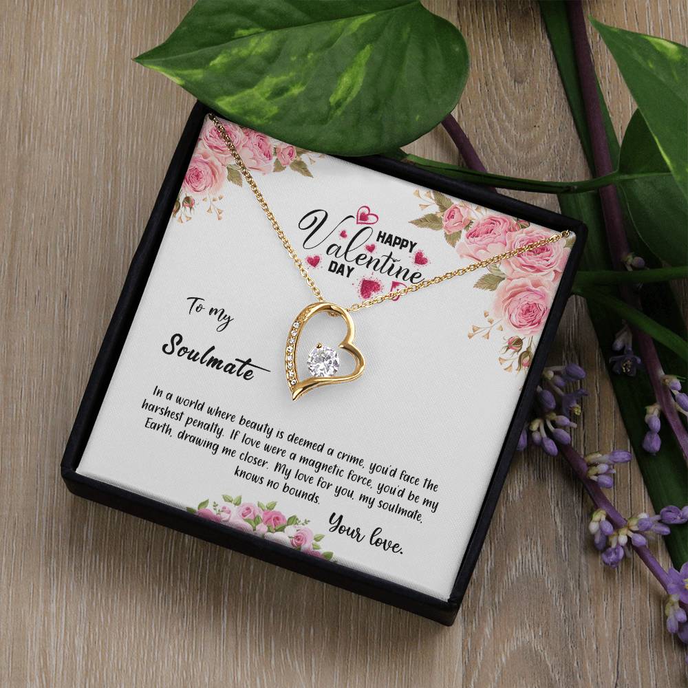 valentine-31b Forever Love Necklace, Gift to My Soulmate with Beautiful Message Card