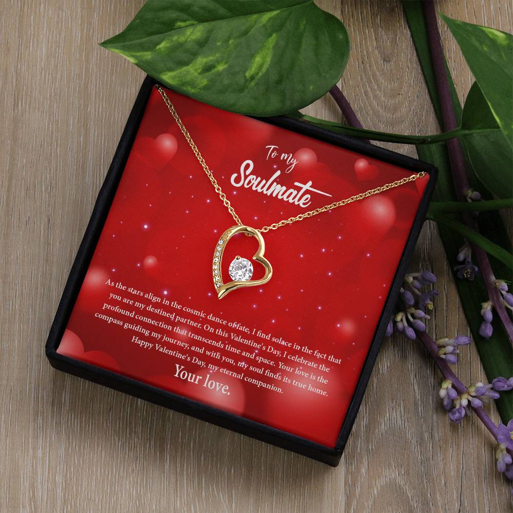 valentine-34b Forever Love Necklace, Gift to My Soulmate with Beautiful Message Card