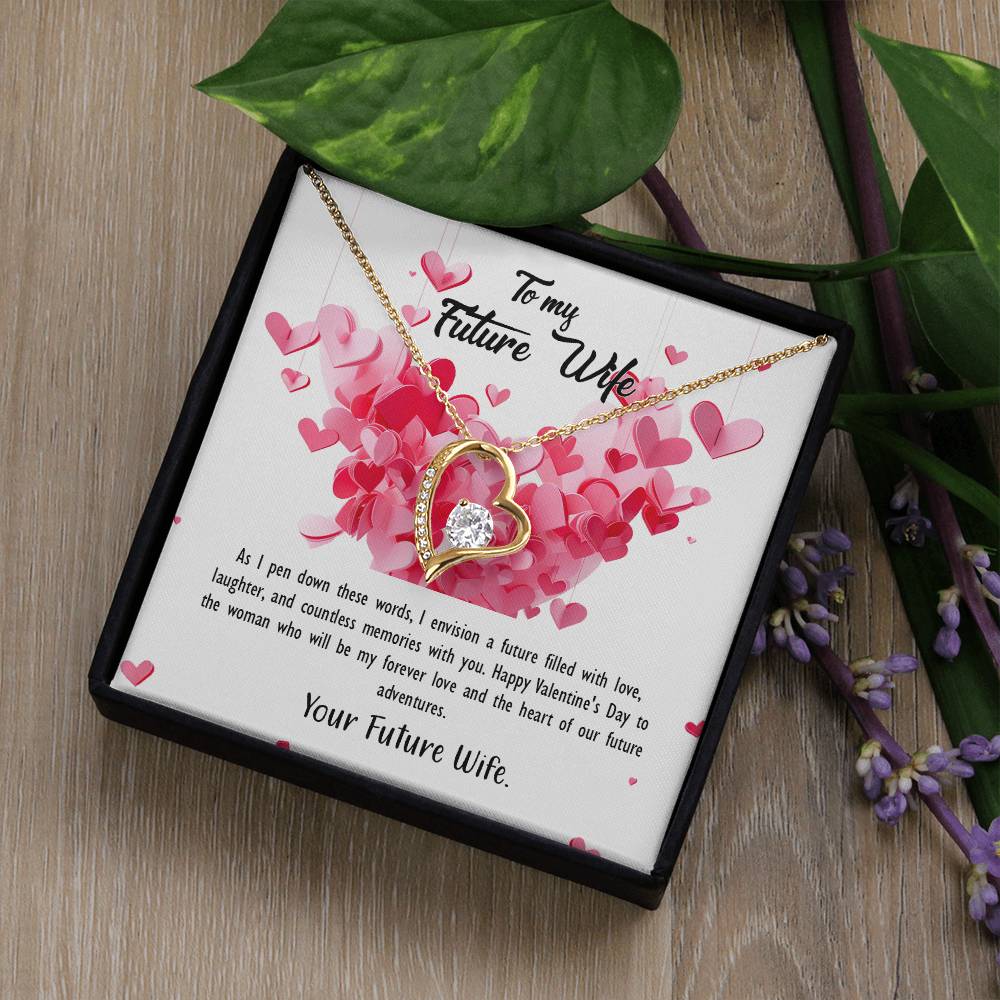 valentine-26d Forever Love Necklace, Gift to my Future Wife with Beautiful Message Card