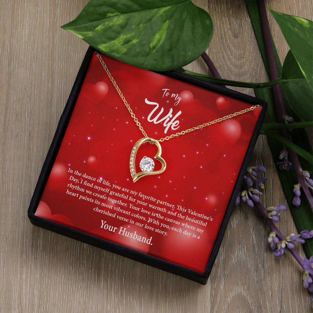 valentine-34a Forever Love Necklace, Gift to my Wife with Beautiful Message Card