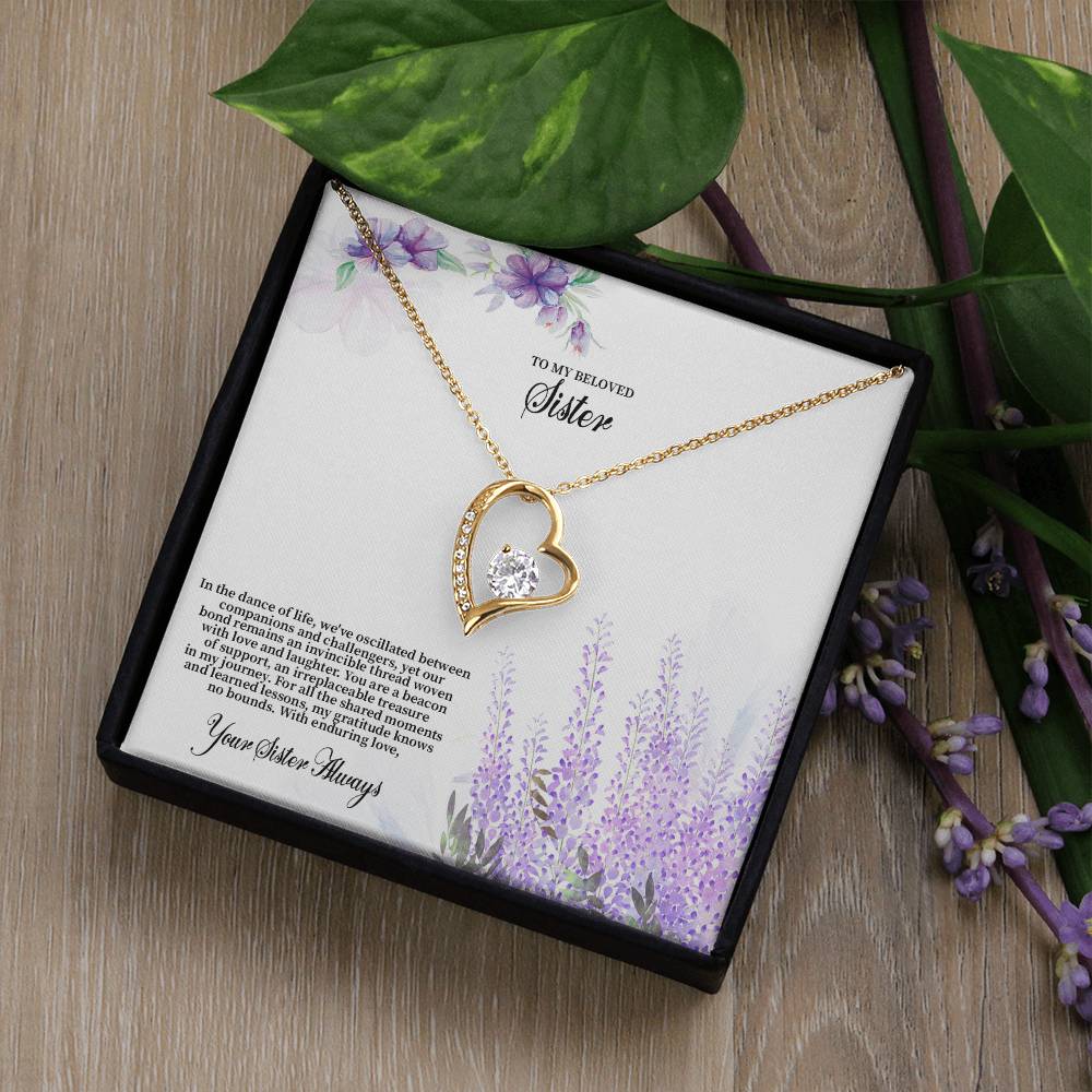 4030c Forever Love Necklace, Gift to my Sister with Beautiful Message Card