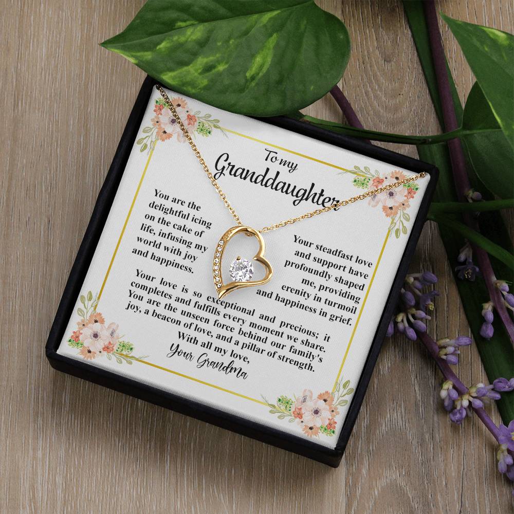 4032c Forever Love Necklace, Gift to my Granddaughter with Beautiful Message Card