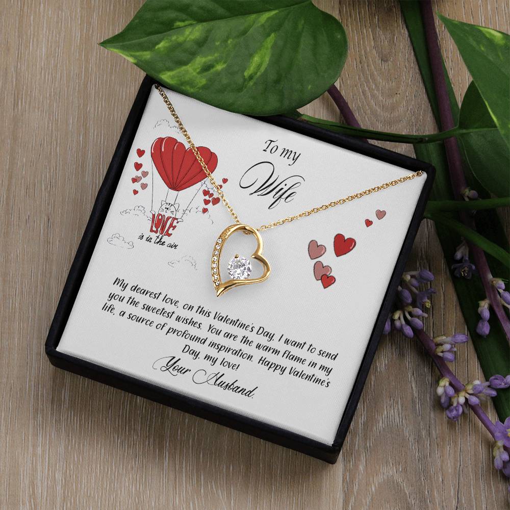 valentine-24a Forever Love Necklace, Gift to my Wife with Beautiful Message Card