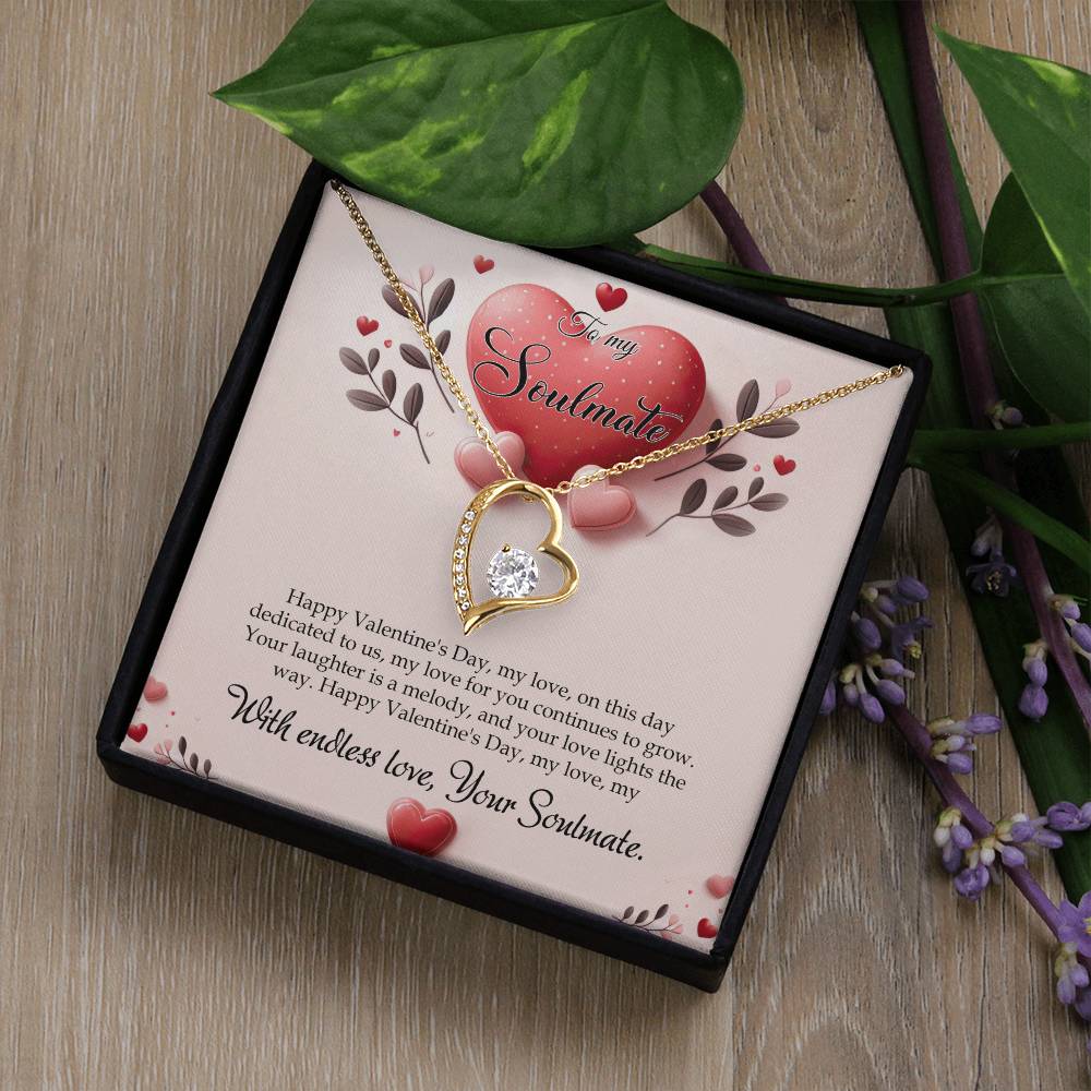 Valentine-st13b Forever Love Necklace, Gift to My Soulmate with Beautiful Message Card