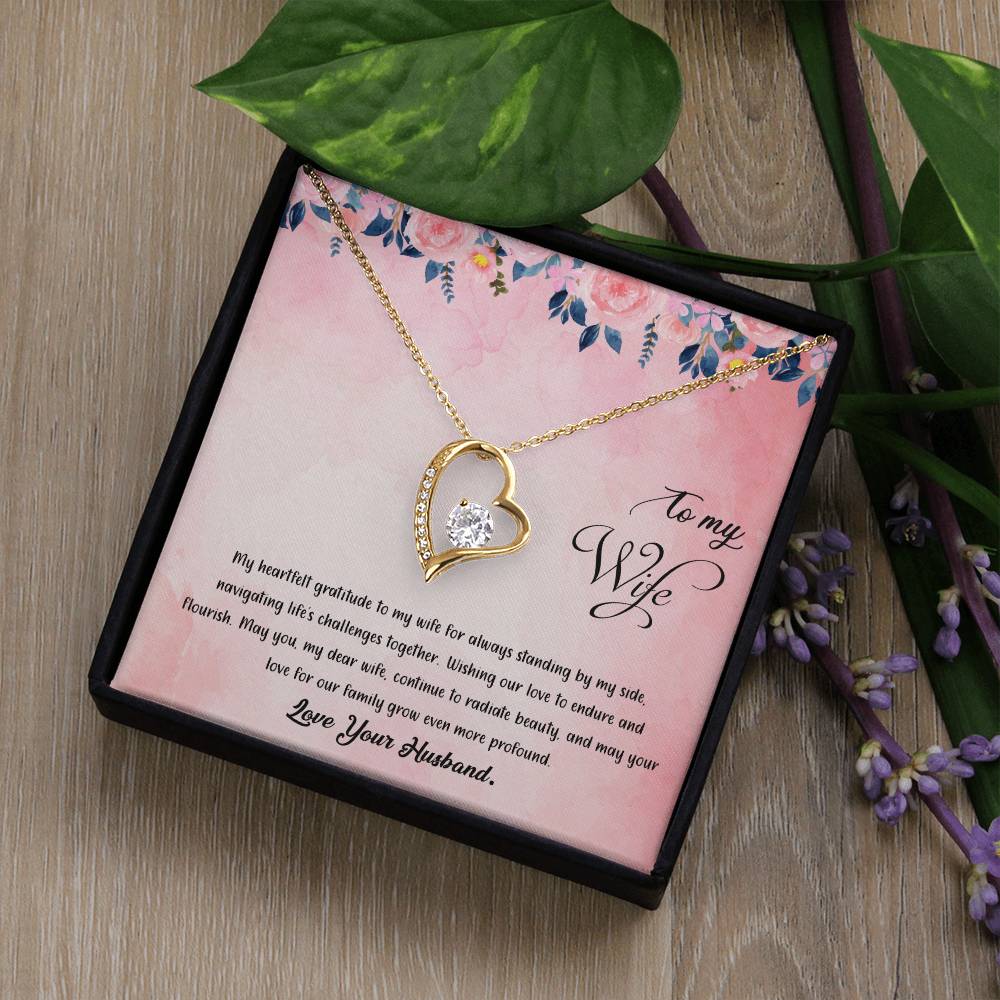 valentine-38a Forever Love Necklace, Gift to my Wife with Beautiful Message Card