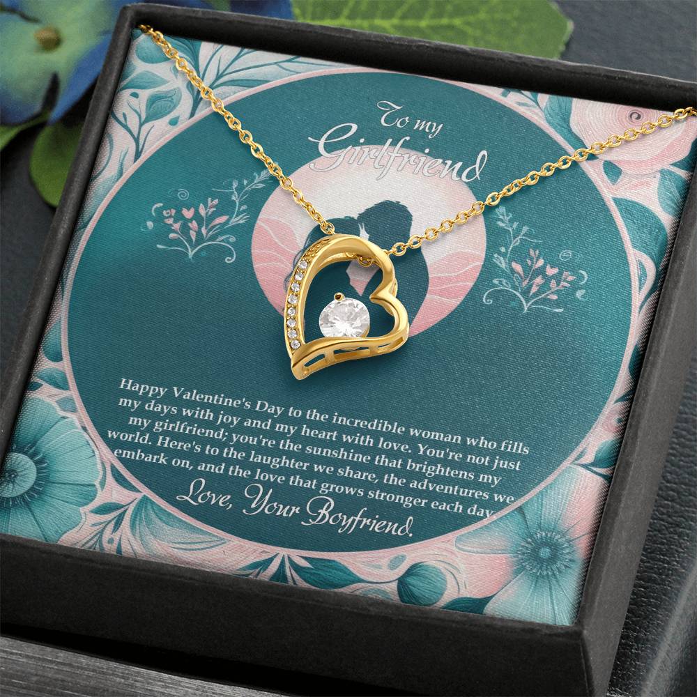 Valentine-st32c Forever Love Necklace, Gift to my Girlfriend with Beautiful Message Card