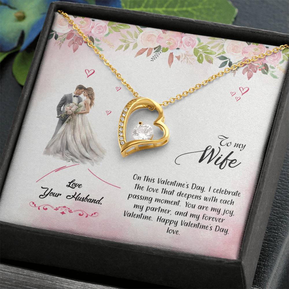 valentine-6a Forever Love Necklace, Gift to my Wife with Beautiful Message Card