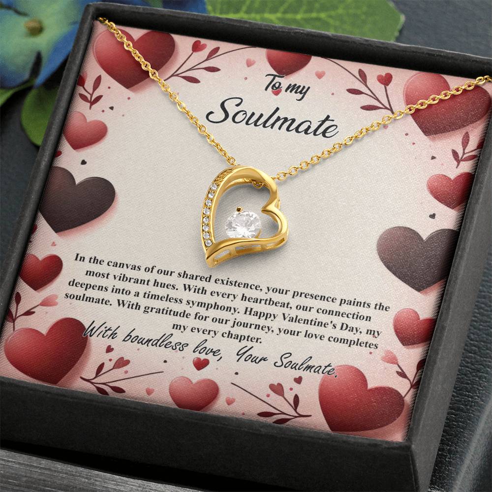 Valentine-st7b Forever Love Necklace, Gift to My Soulmate with Beautiful Message Card