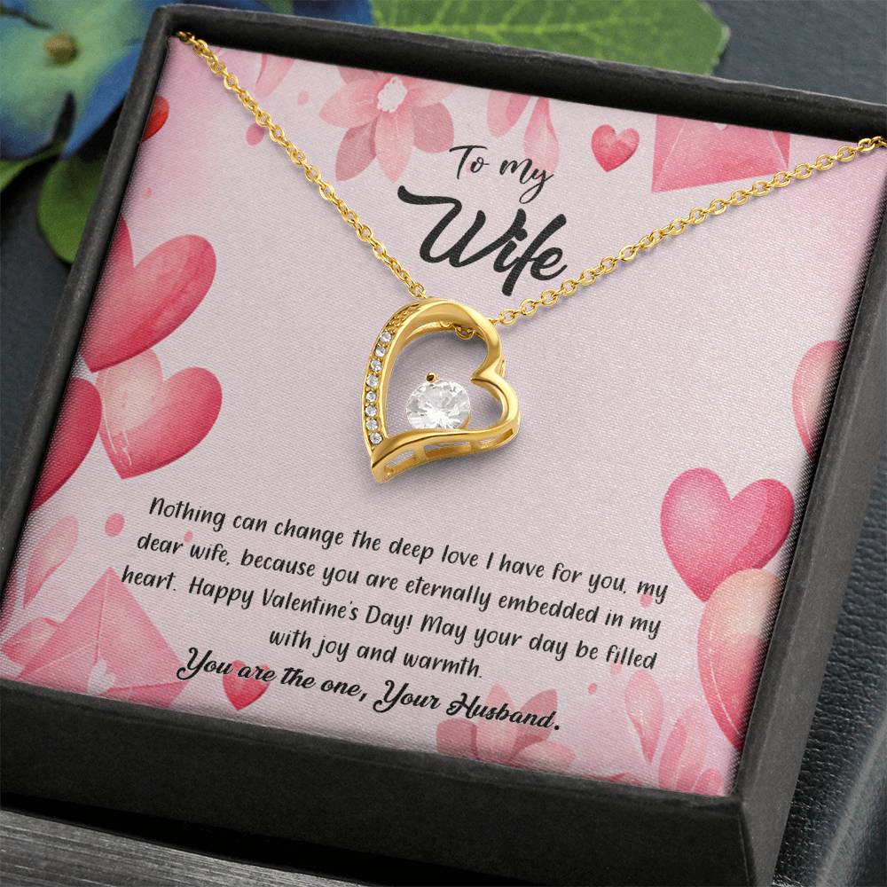 valentine-37a Forever Love Necklace, Gift to my Wife with Beautiful Message Card