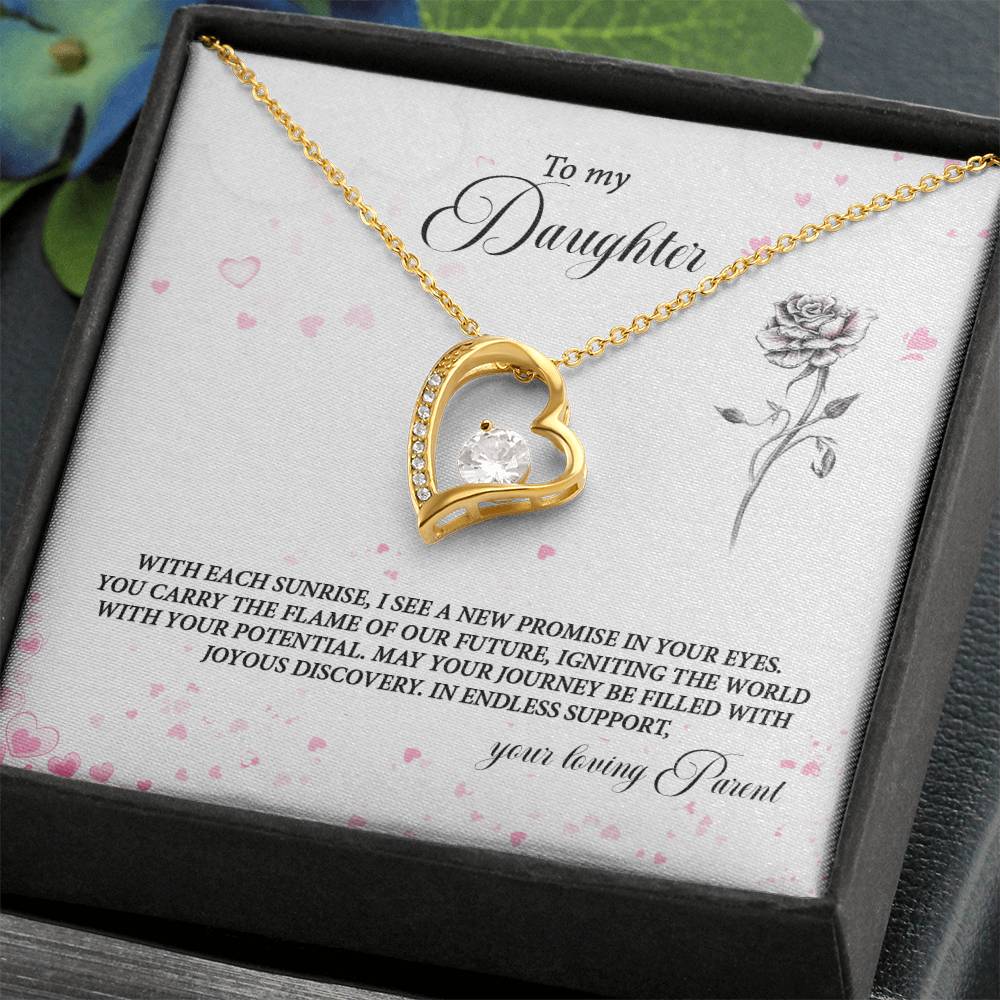 4037a Forever Love Necklace, Gift to my Daughter with Beautiful Message Card