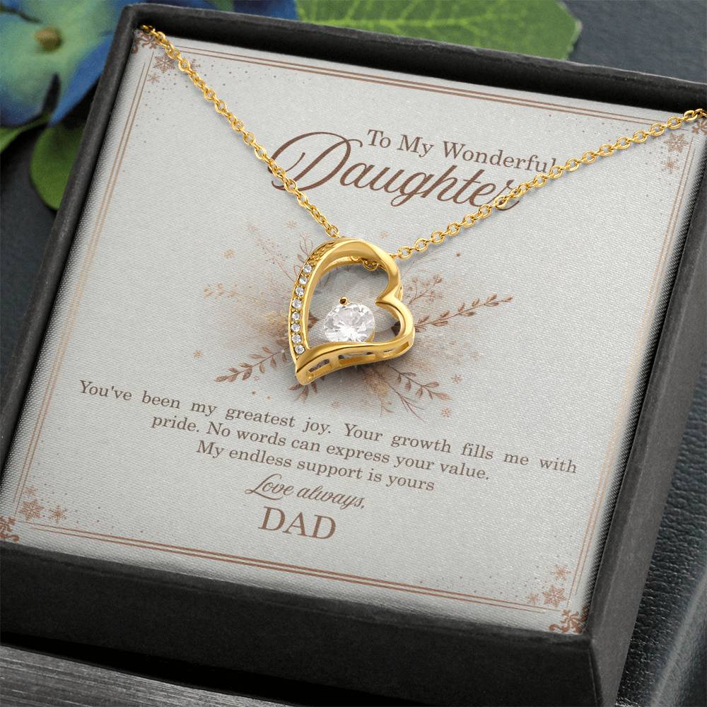 95318 c Forever Love Necklace, Gift to my Daughter with Beautiful Message Card