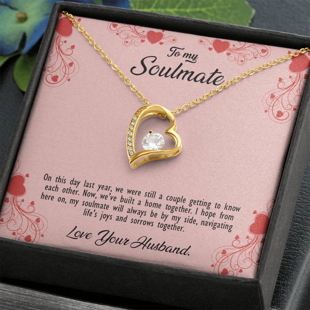 valentine-29b Forever Love Necklace, Gift to My Soulmate with Beautiful Message Card