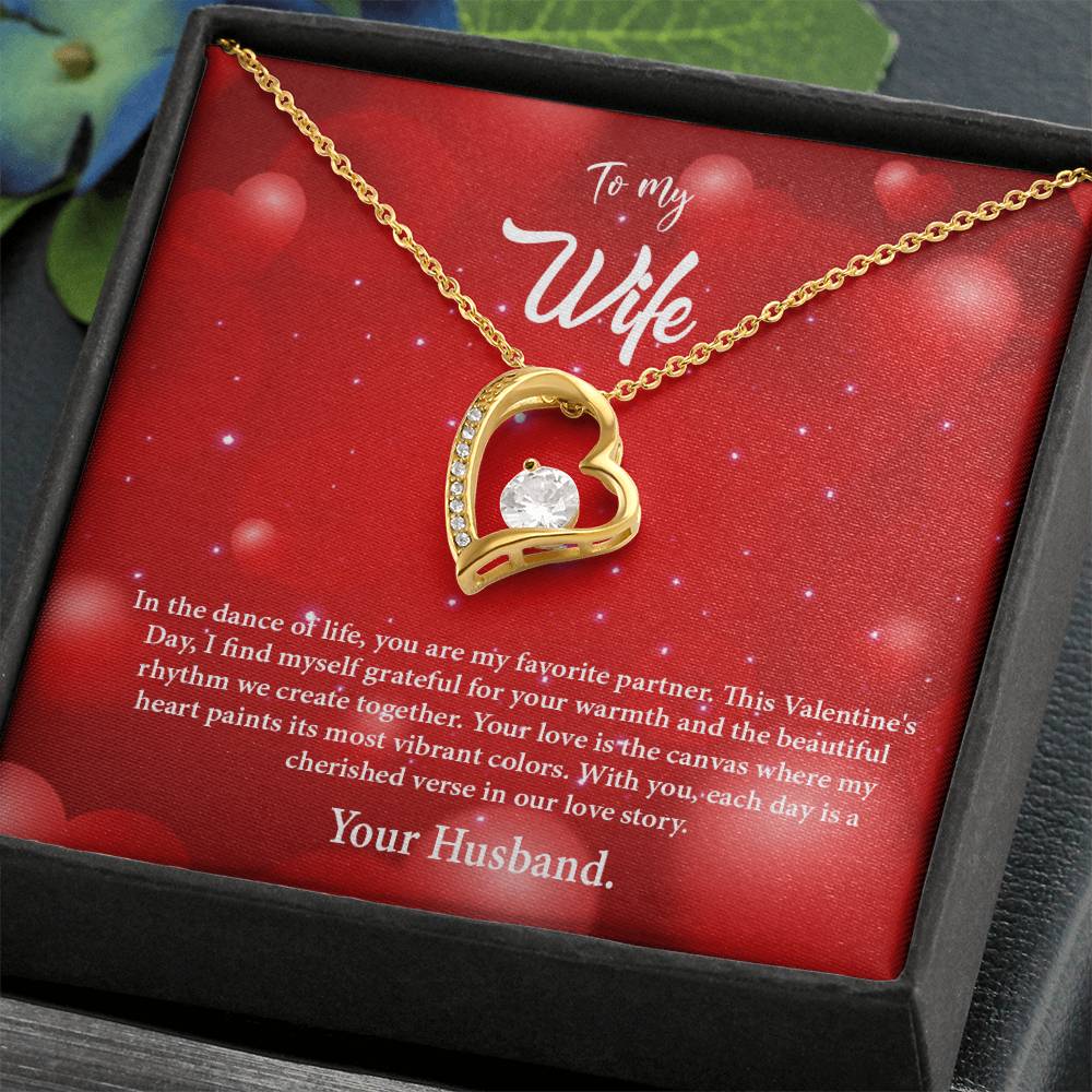 valentine-34a Forever Love Necklace, Gift to my Wife with Beautiful Message Card