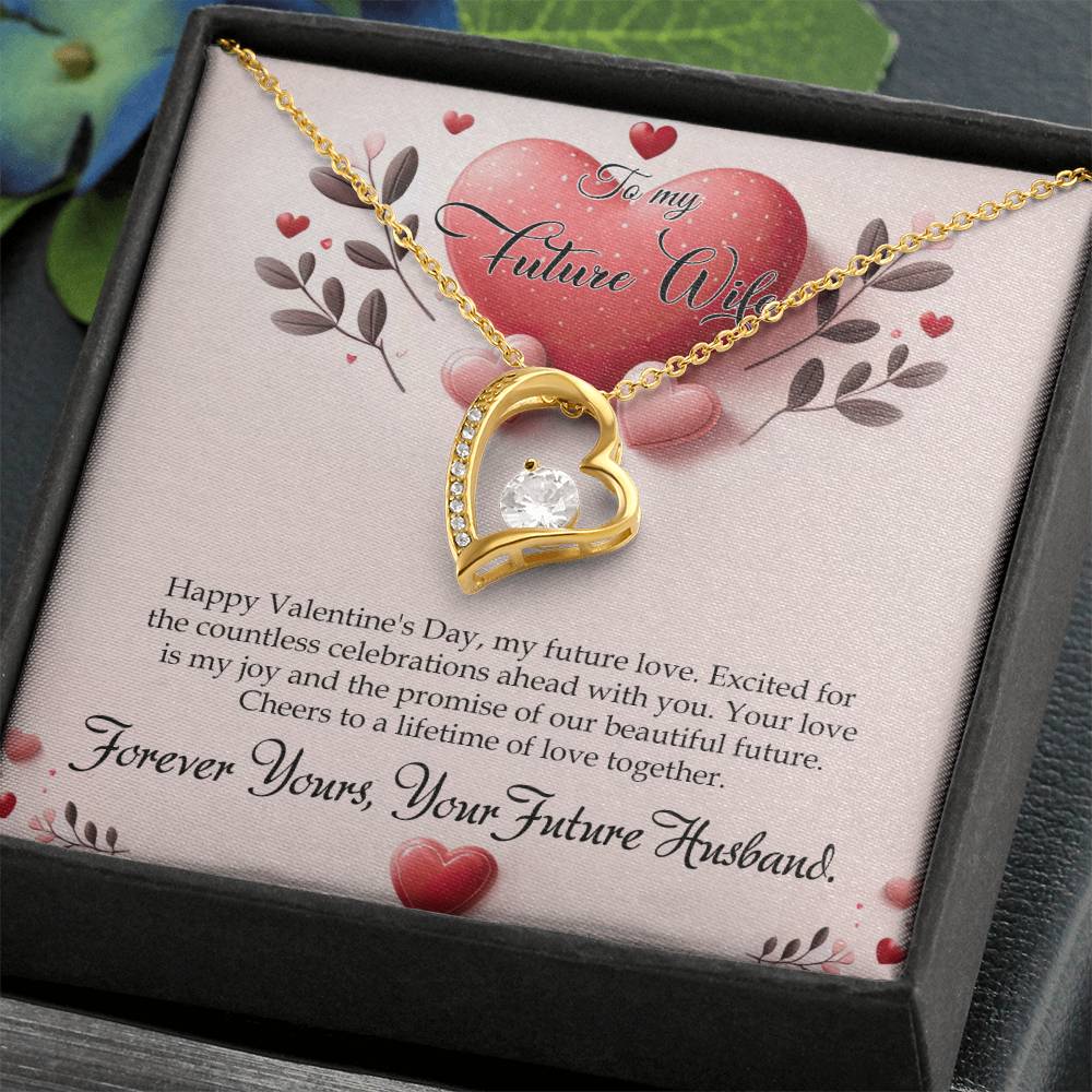 Valentine-st13d Forever Love Necklace, Gift to my Future Wife with Beautiful Message Card