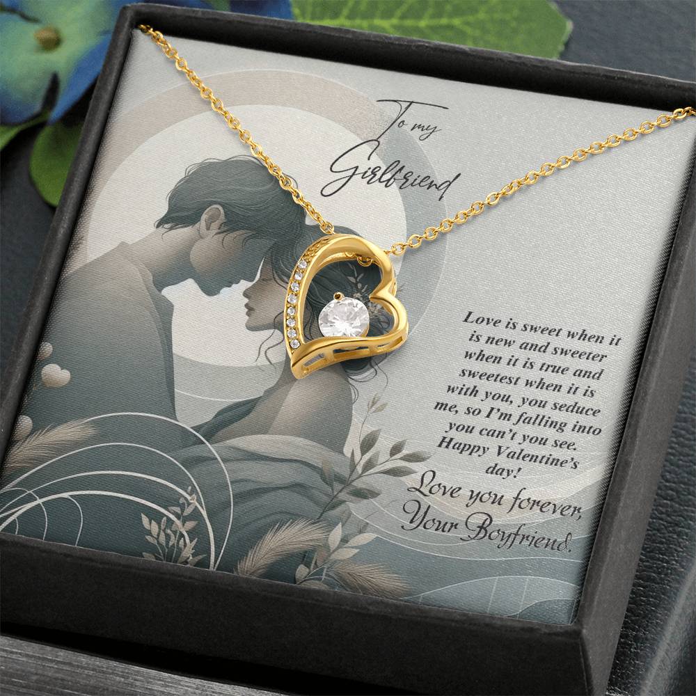 Valentine-st22c Forever Love Necklace, Gift to my Girlfriend with Beautiful Message Card