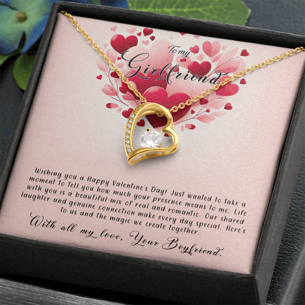 Valentine-st8c Forever Love Necklace, Gift to my Girlfriend with Beautiful Message Card