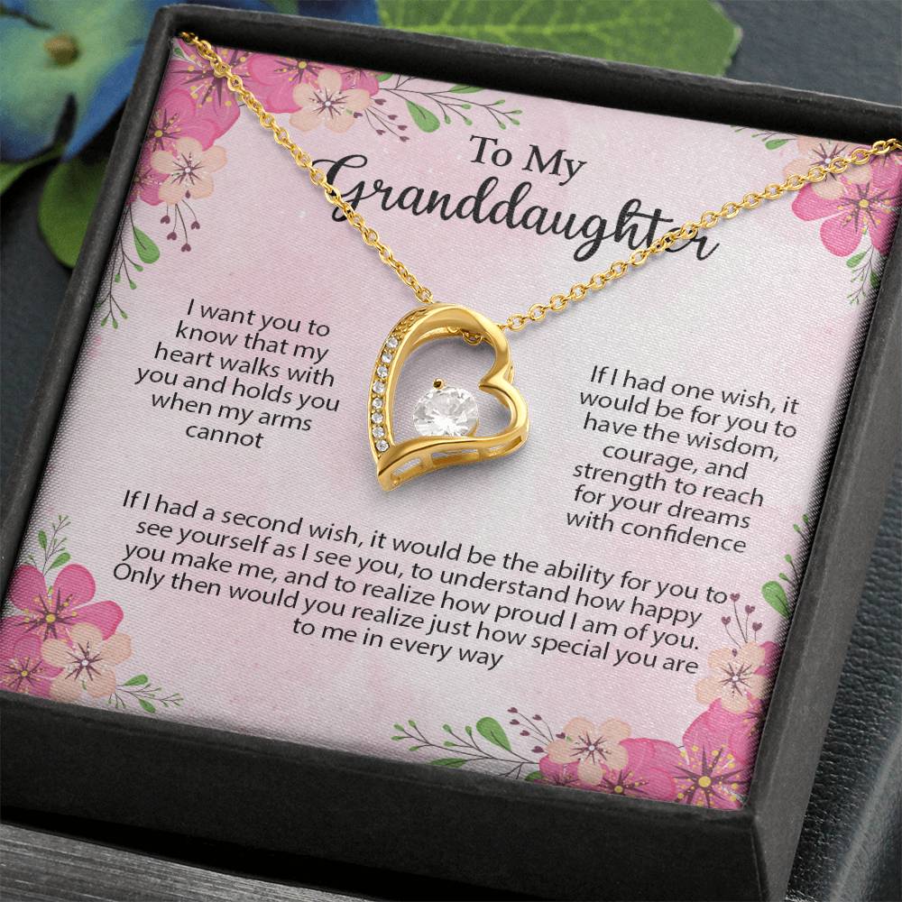 4035 Forever Love Necklace, Gift to my Granddaughter with Beautiful Message Card