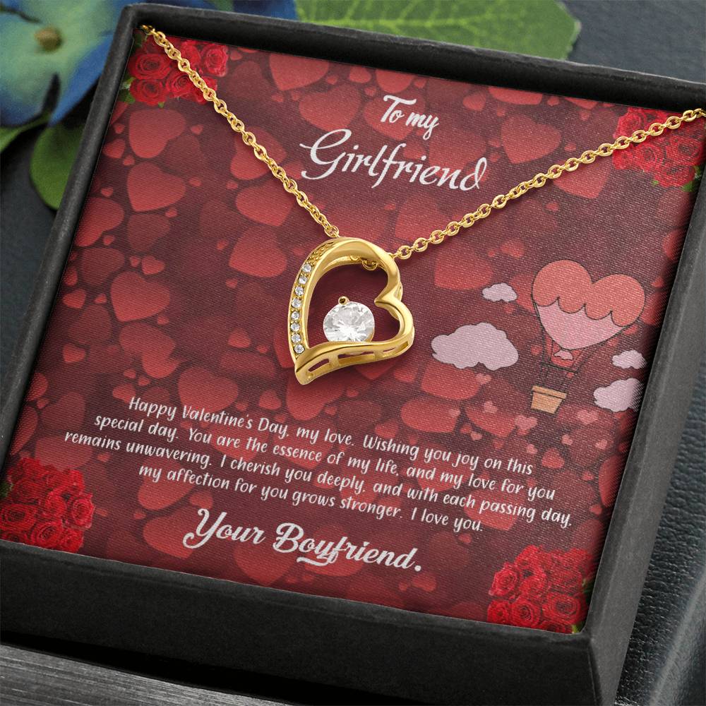 valentine-27c Forever Love Necklace, Gift to my Girlfriend with Beautiful Message Card