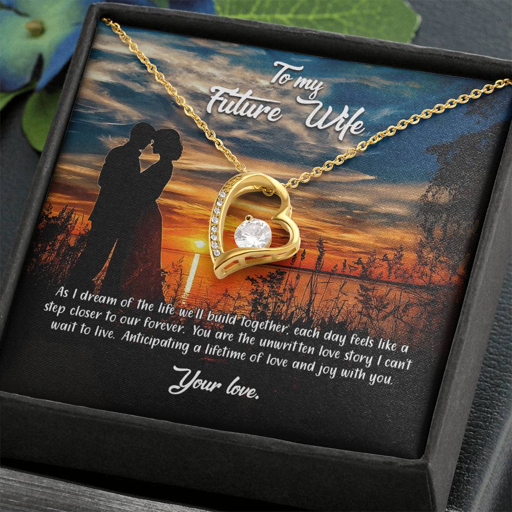 valentine-3d Forever Love Necklace, Gift to my Future Wife with Beautiful Message Card