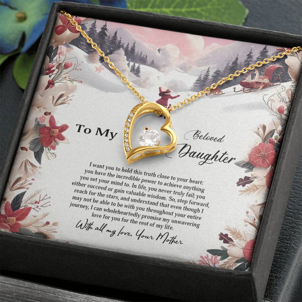 4023c Forever Love Necklace, Gift to my Daughter with Beautiful Message Card