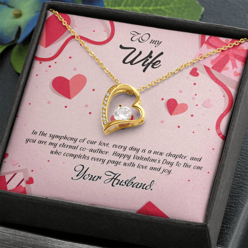 valentine-15a Forever Love Necklace, Gift to my Wife with Beautiful Message Card