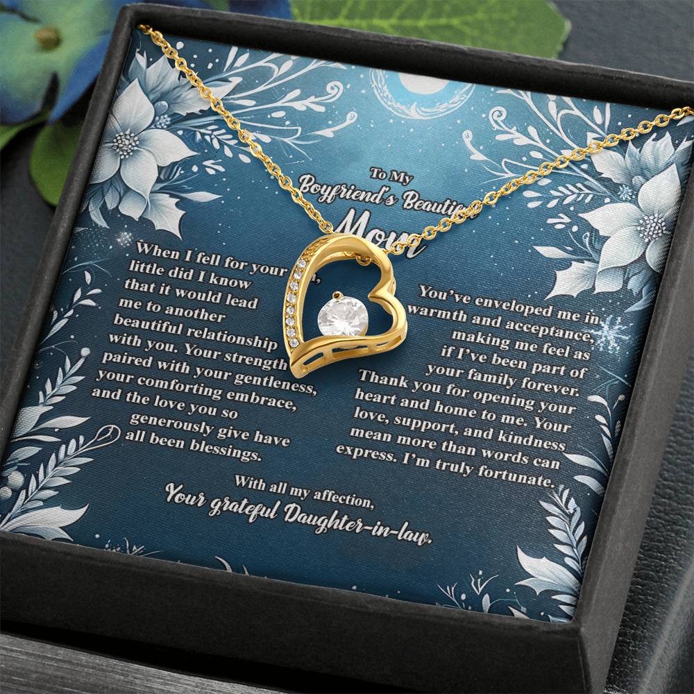 4046c Forever Love Necklace, Gift to my Boyfriend's Mom with Beautiful Message Card