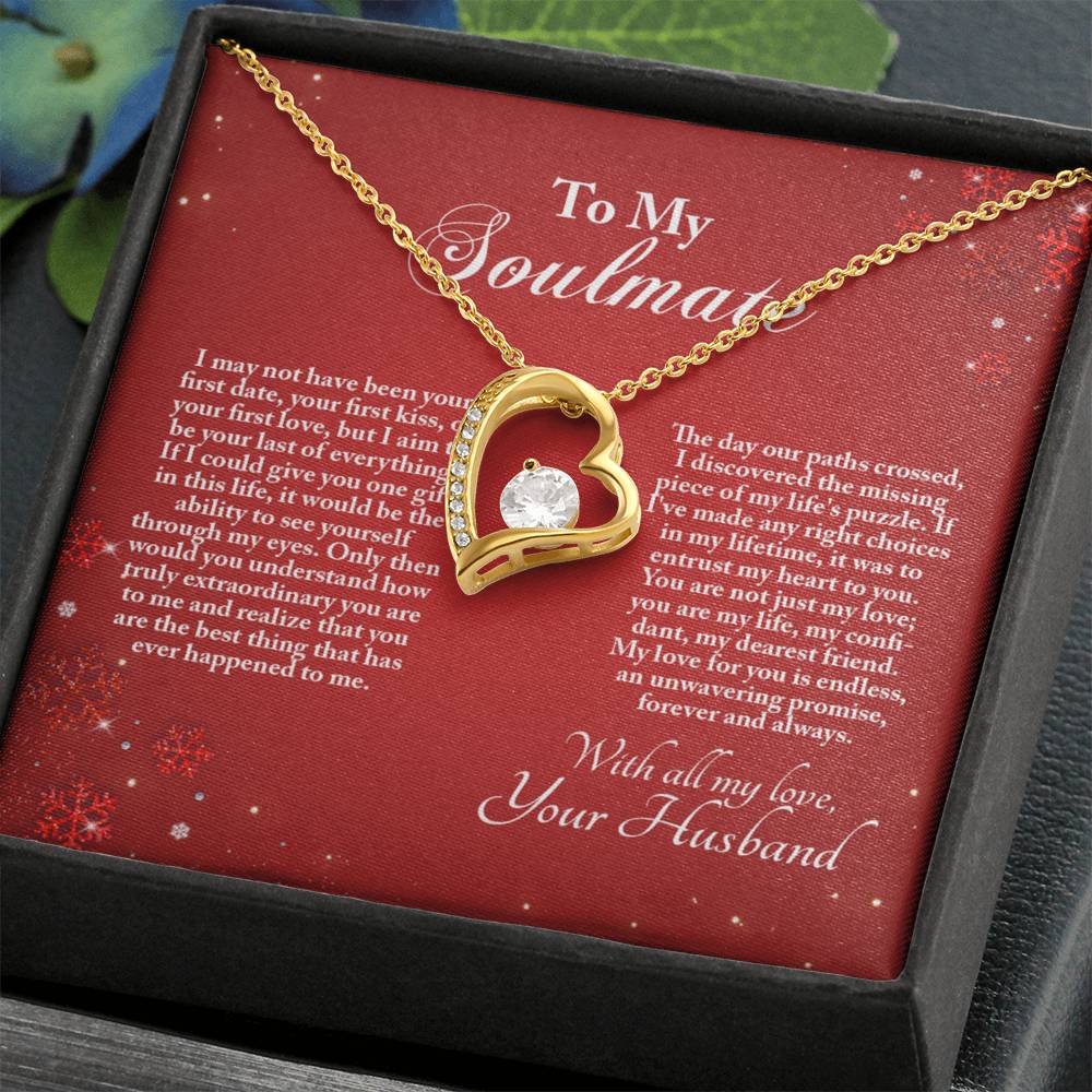 4005b Forever Love Necklace, Gift to My Soulmate with Beautiful Message Card