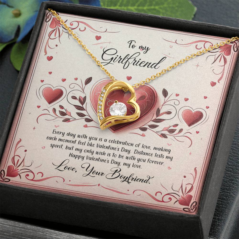 Valentine-st12c Forever Love Necklace, Gift to my Girlfriend with Beautiful Message Card