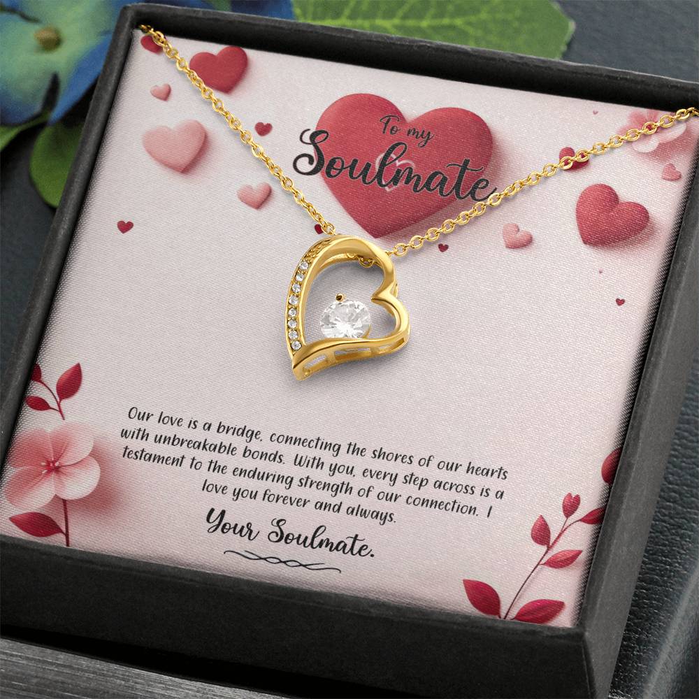 Valentine-st6b Forever Love Necklace, Gift to My Soulmate with Beautiful Message Card