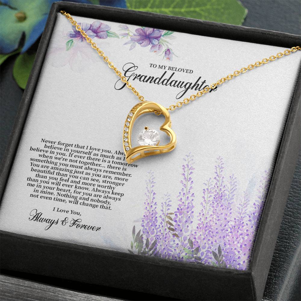 4030 (b) Forever Love Necklace, Gift to my Granddaughter with Beautiful Message Card