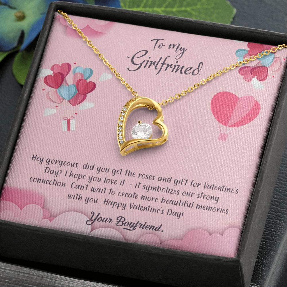 valentine-28c Forever Love Necklace, Gift to my Girlfriend with Beautiful Message Card